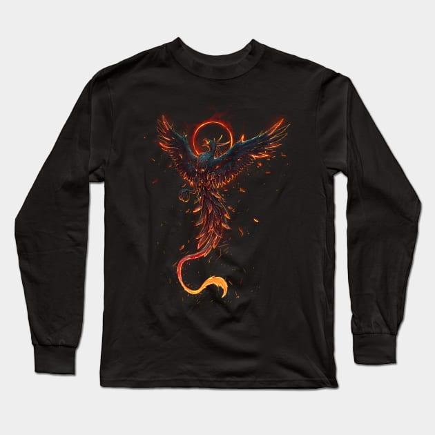 Black Phoenix Long Sleeve T-Shirt by chriskar